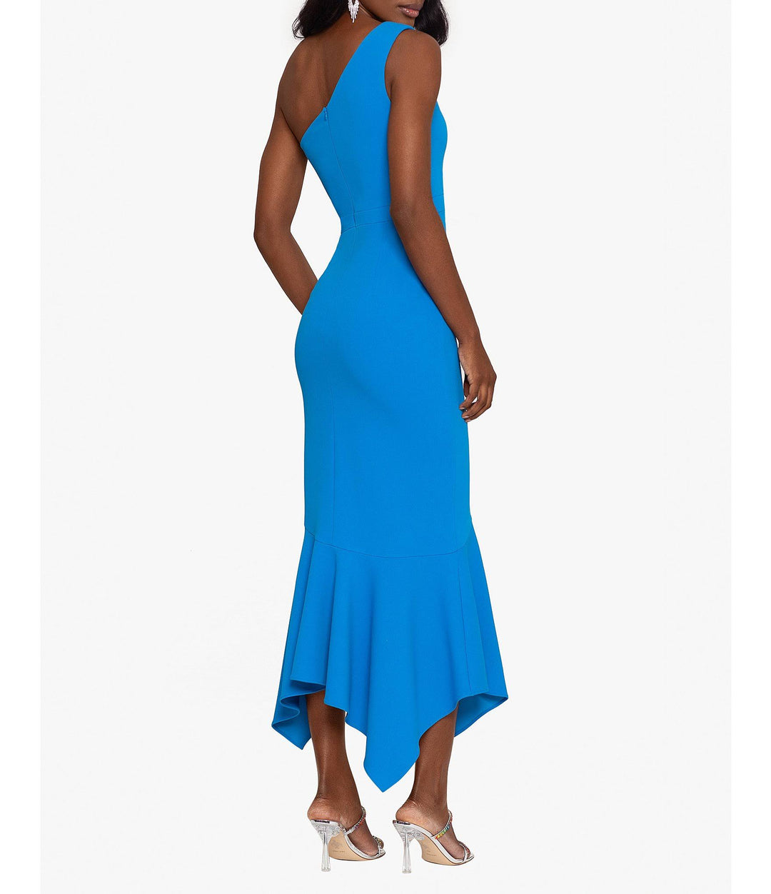XSCAPE One-Shoulder High-Low Dress