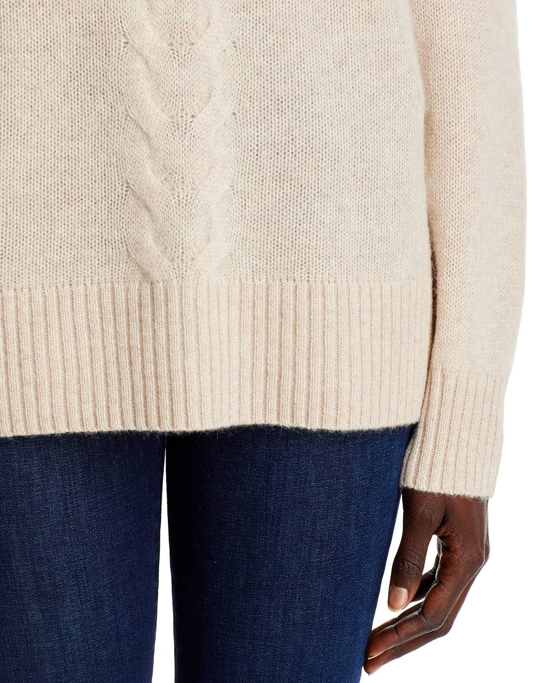 C by Cashmere Cable Knit Turtleneck Cashmere Sweater