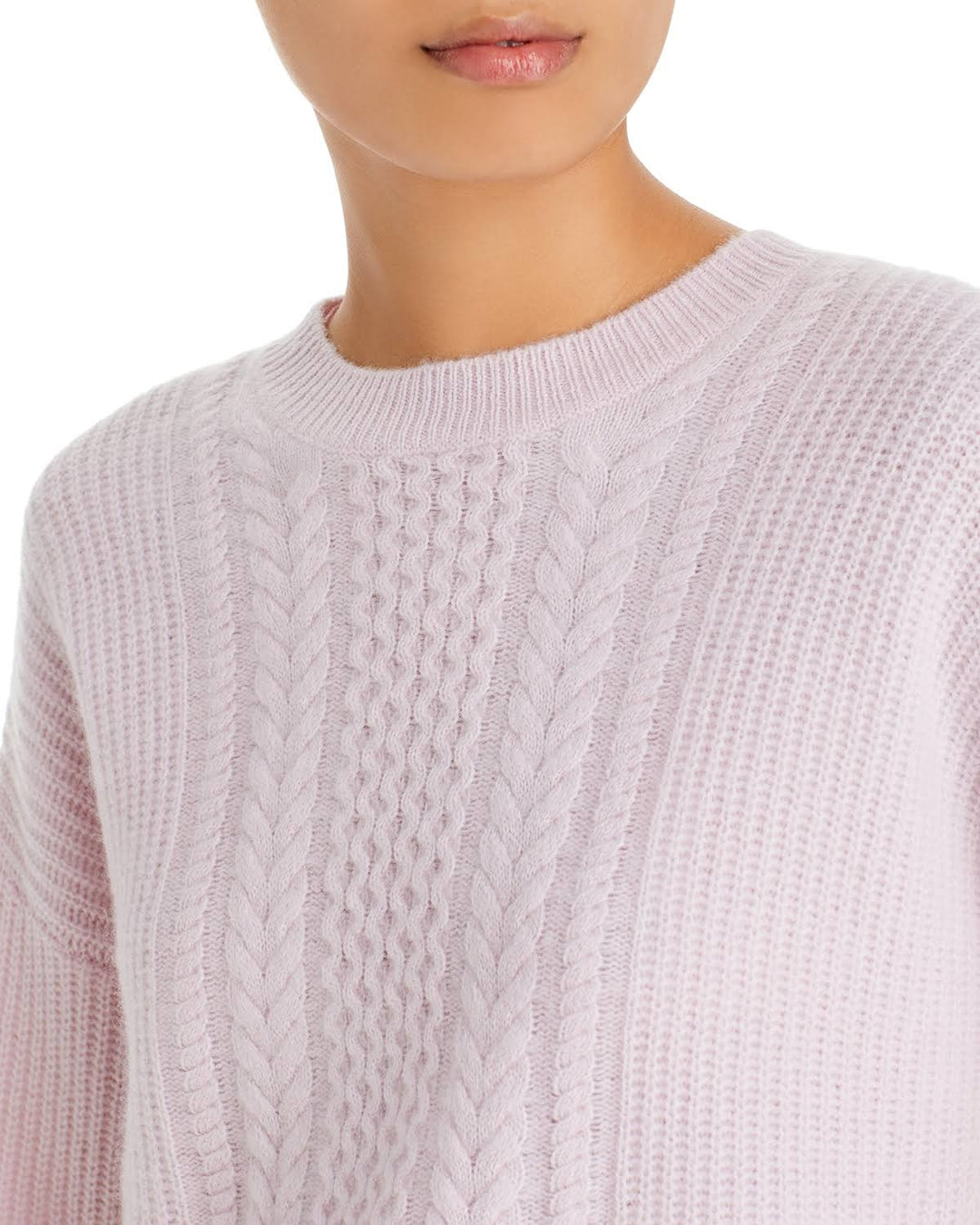 AQUA Cashmere Novelty Stitch Cashmere Sweater