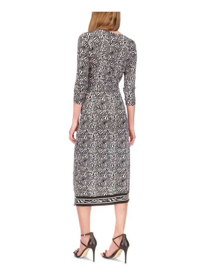 MICHAEL Michael Kors Zebra-Print Asymmetrical Midi Dress