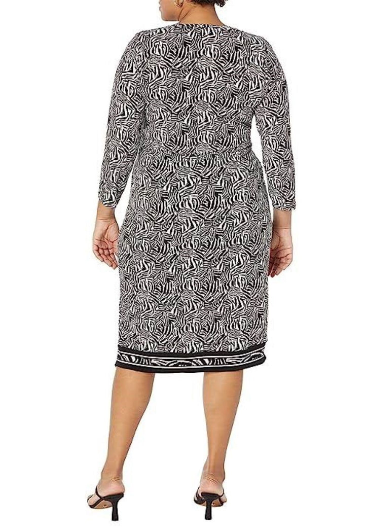MICHAEL Michael Kors Plus Size Zebra-Print Asymmetric Midi Dress