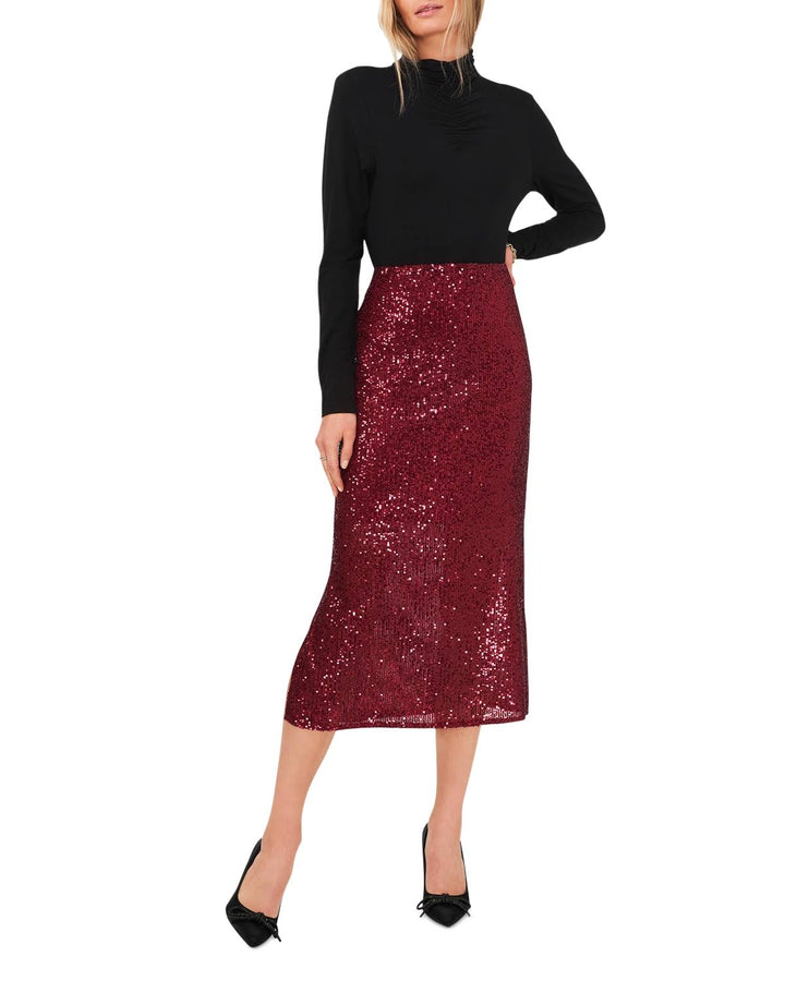 Vince Camuto Sequin Slit Hem Midi Skirt