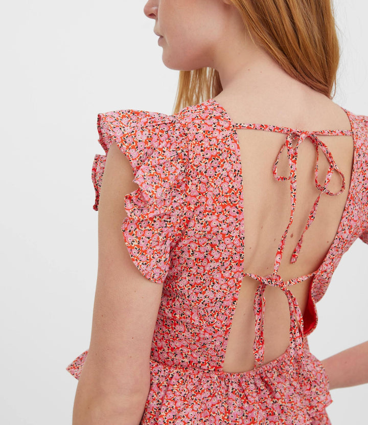 Vero Moda Open Back Floral Prairie Dress