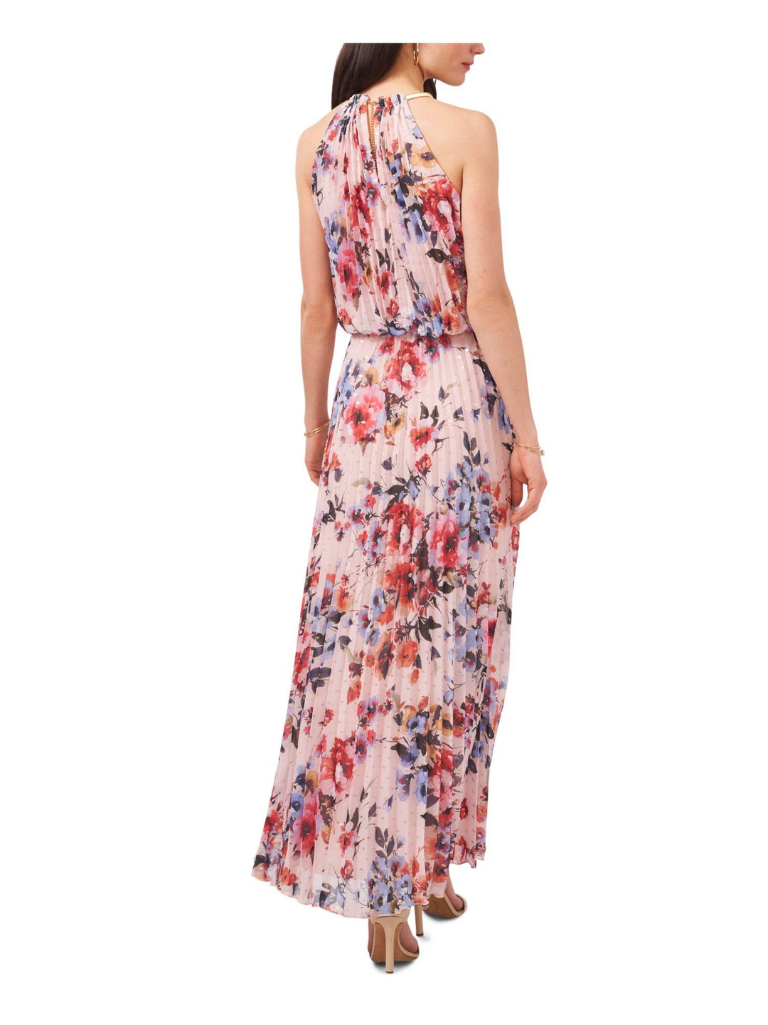 MSK Petite Floral Print Pleated Dress