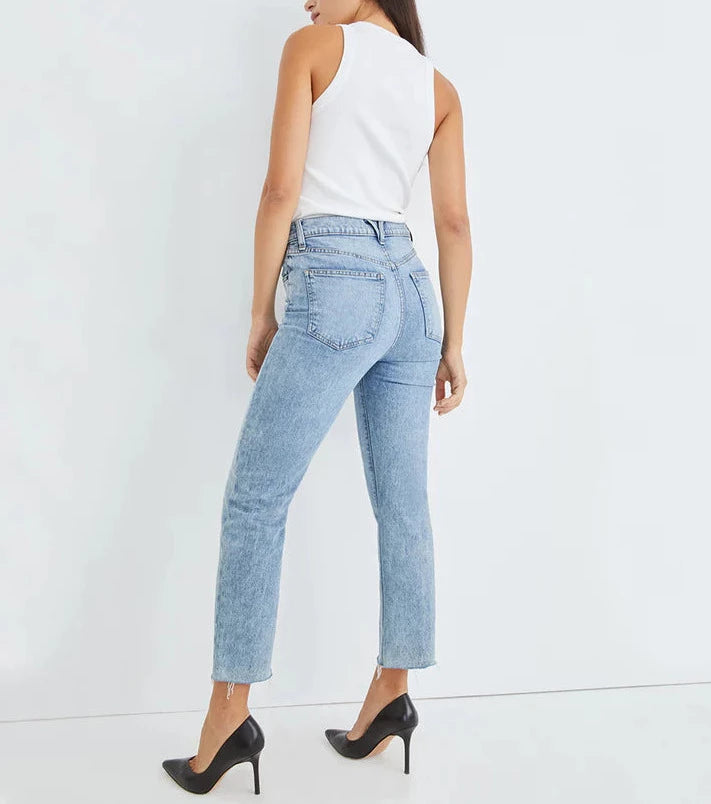 Veronica Beard Joey High Rise Straight Leg Jeans