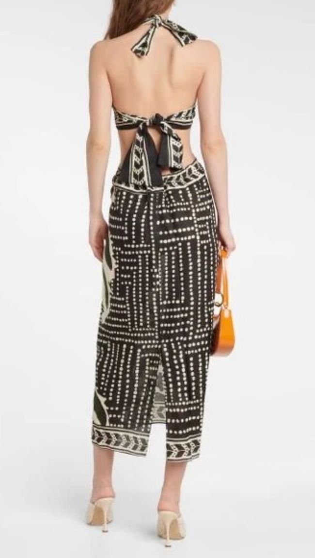 JOHANNA ORTIZ Heart Of The Jungle Printed Linen Midi Dress DGFOutlet JOHANNA ORTIZ Heart Of The Jungle Printed Linen Midi Dress DGFOutlet