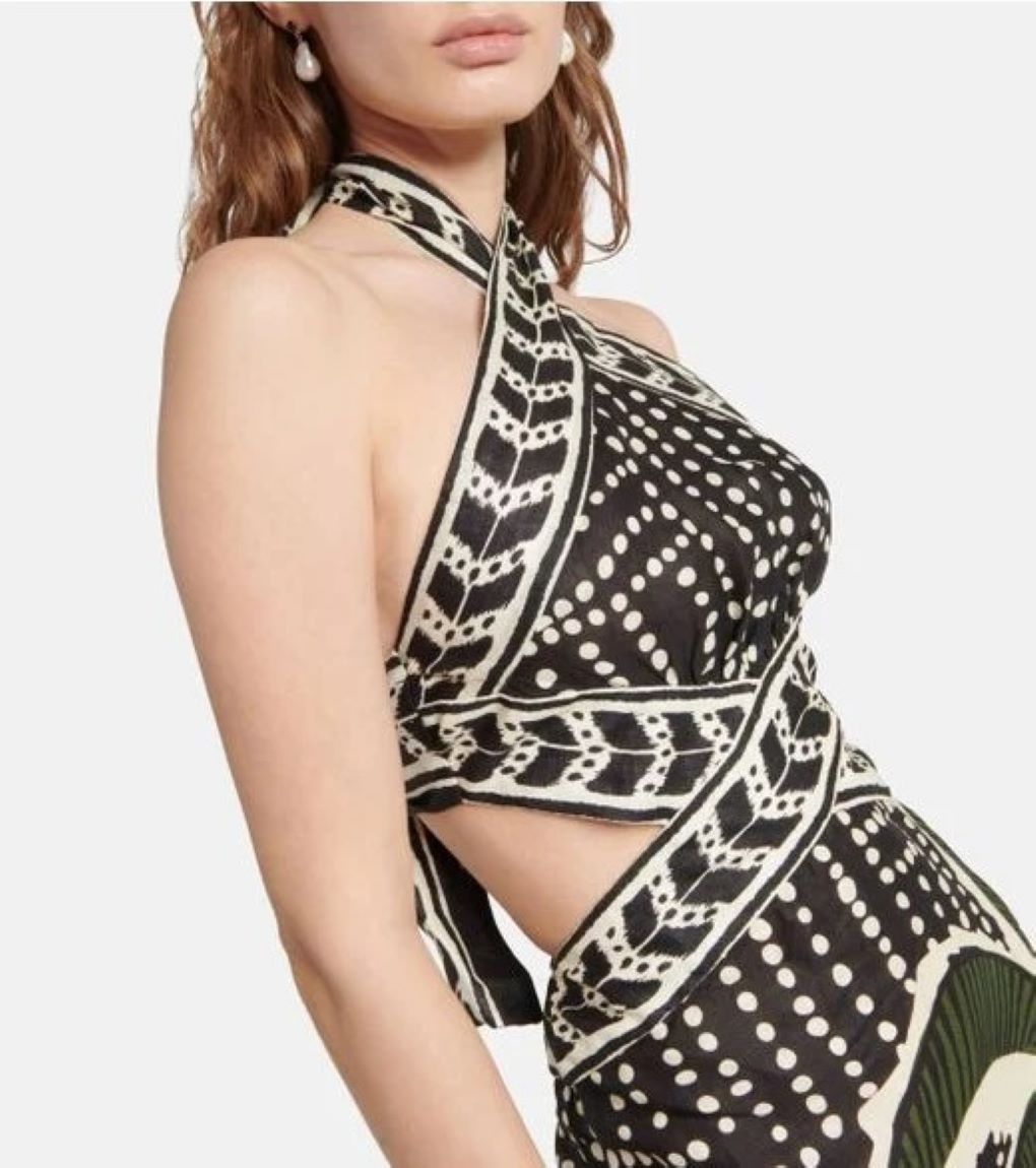 JOHANNA ORTIZ Heart Of The Jungle Printed Linen Midi Dress