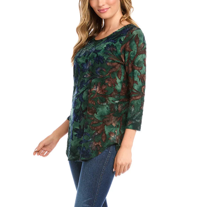 Karen Kane Tie Dye Burnout Top