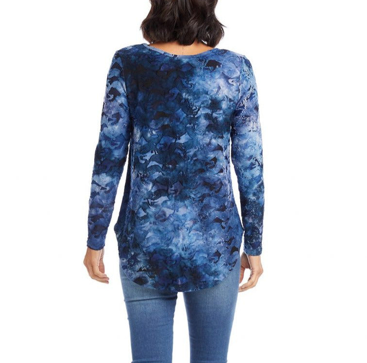 Karen Kane Tie Dyed Burnout Top