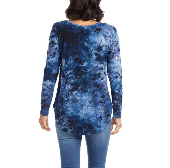 Karen Kane Tie Dyed Burnout Top