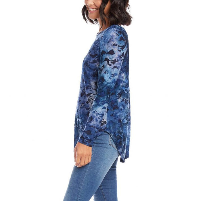 Karen Kane Tie Dyed Burnout Top