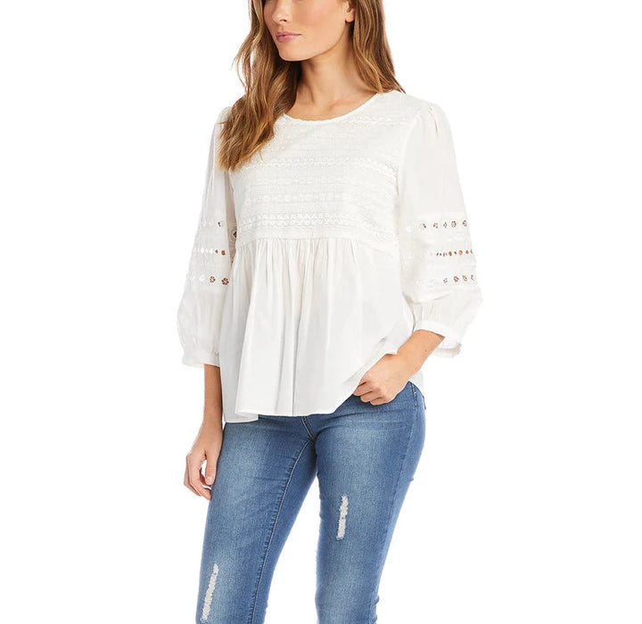Karen Kane Embroidered Eyelet Top
