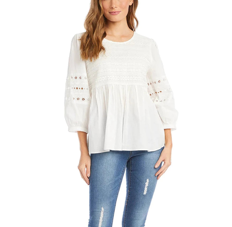 Karen Kane Embroidered Eyelet Top