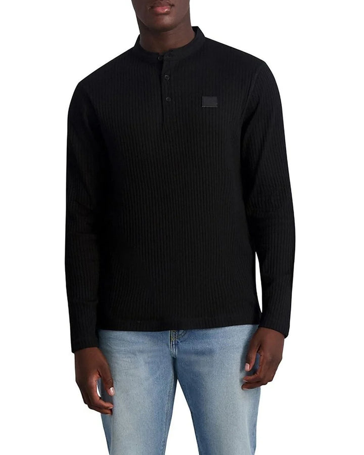 Karl Lagerfeld Paris MEN Ribbed Box Logo Henley