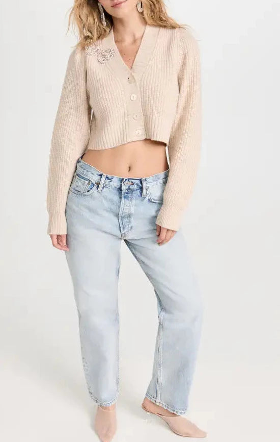 LoveShackFancy Larsa Crop Cardigan