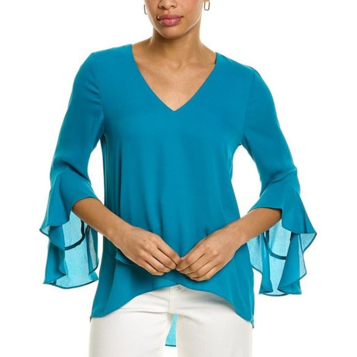 VINCE CAMUTO Flutter Sleeve Crossover Top