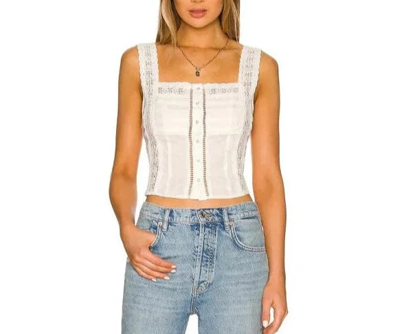 Free People Maggie Lace Tank Top