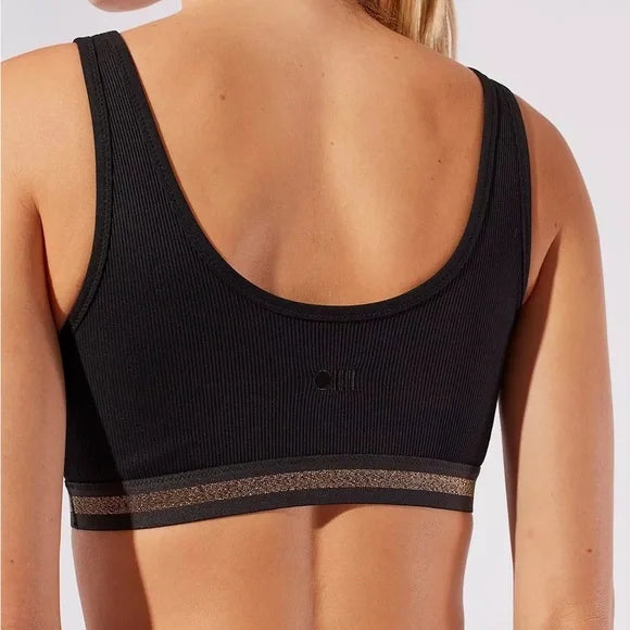 Solid & Striped High Ribbed Sports Bra