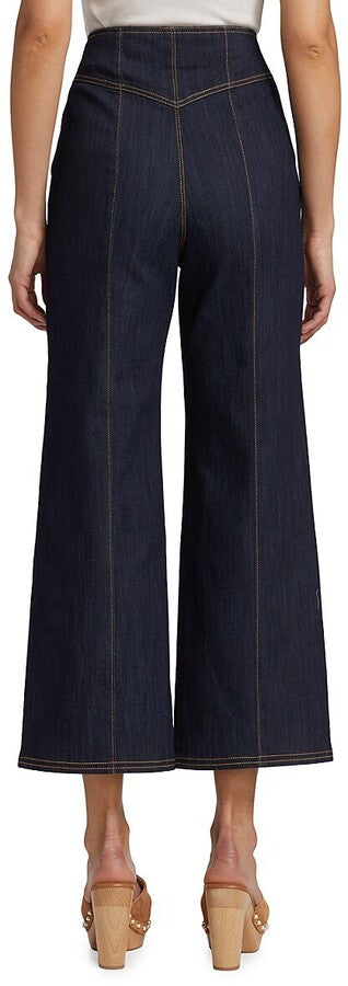 Cinq à Sept Mariam Wide Leg Cropped Denim Pants