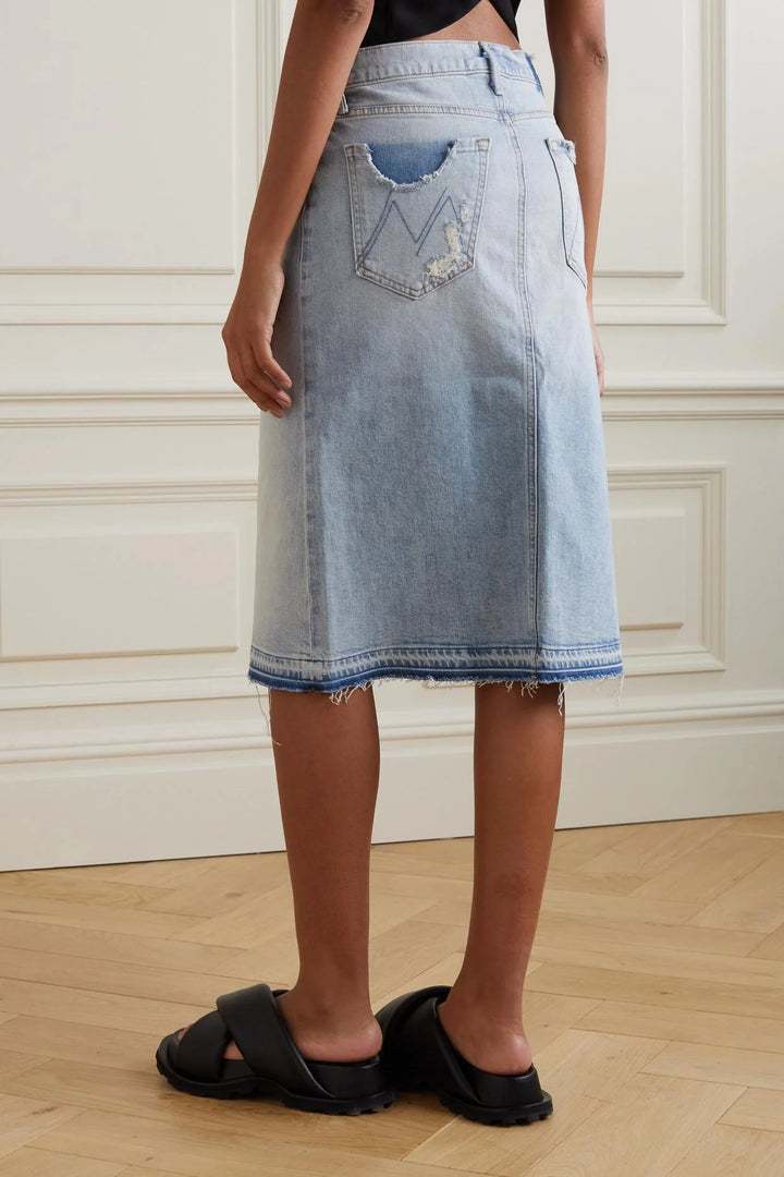 MOTHER Vagabond Midi Denim Skirt
