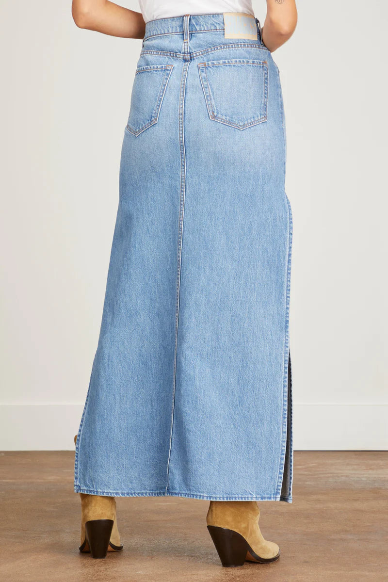MOTHER The Fun Dip Denim Maxi Skirt
