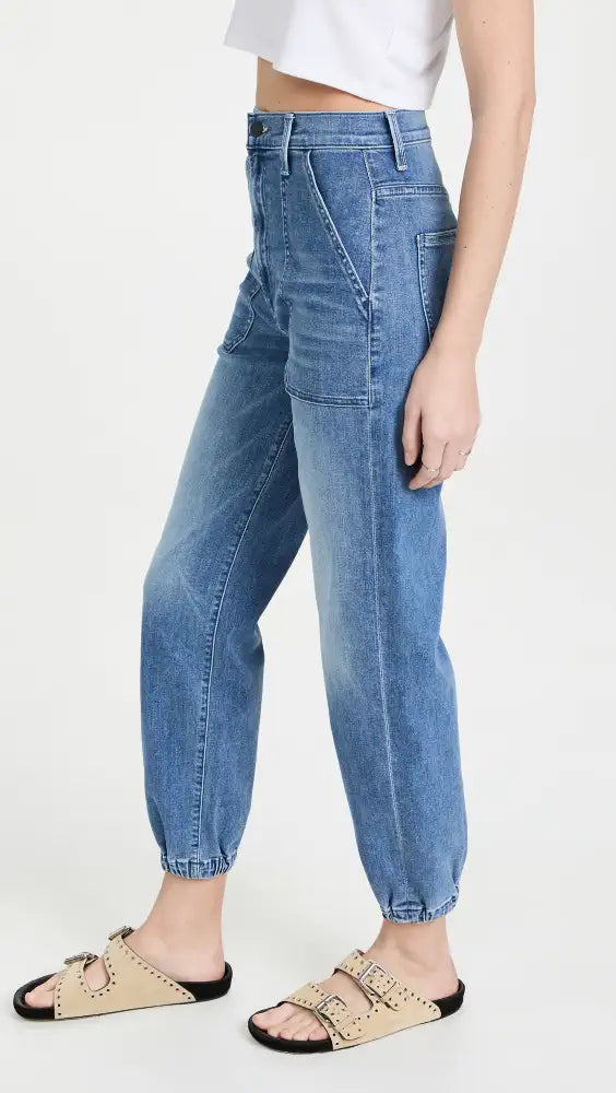 MOTHER Wrapper Patch Springy Ankle Jeans