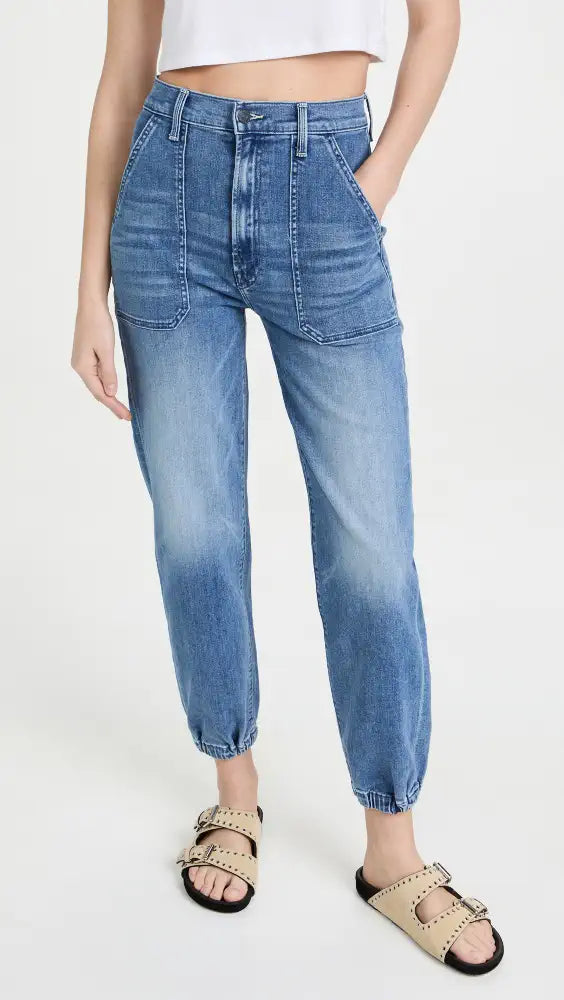 MOTHER Wrapper Patch Springy Ankle Jeans