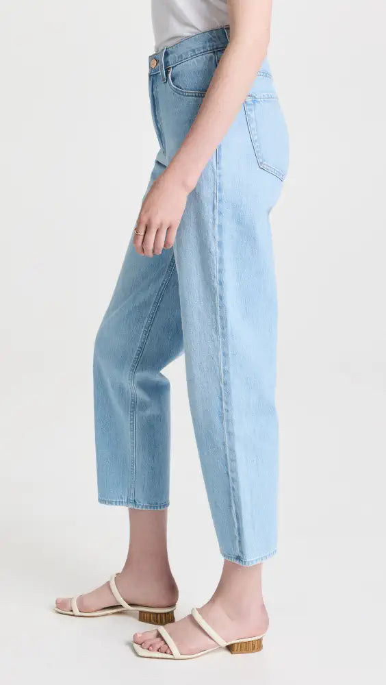 MOTHER SNACKS! The High Waisted Double Stack Ankle Jeans