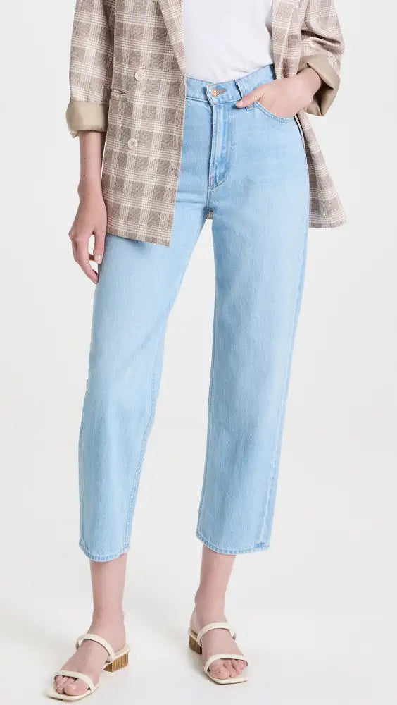 MOTHER SNACKS! The High Waisted Double Stack Ankle Jeans