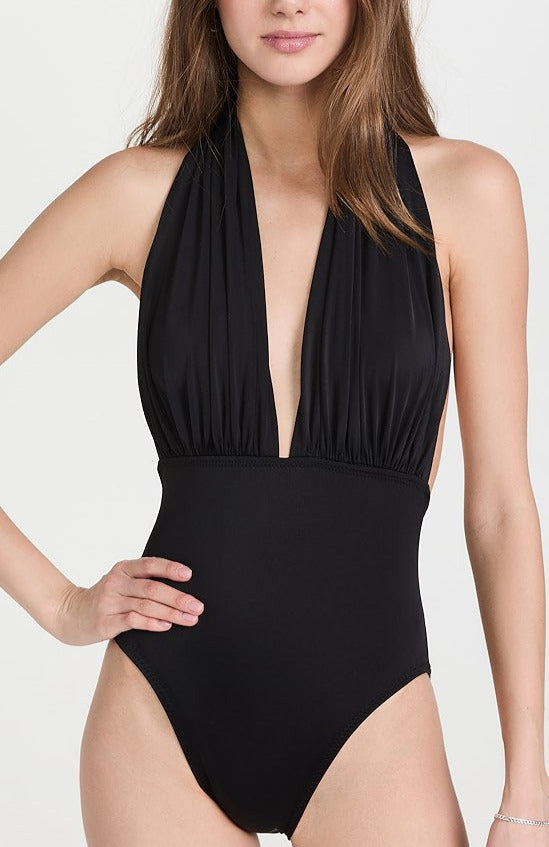 Norma Kamali Halter One Piece Swimsuit