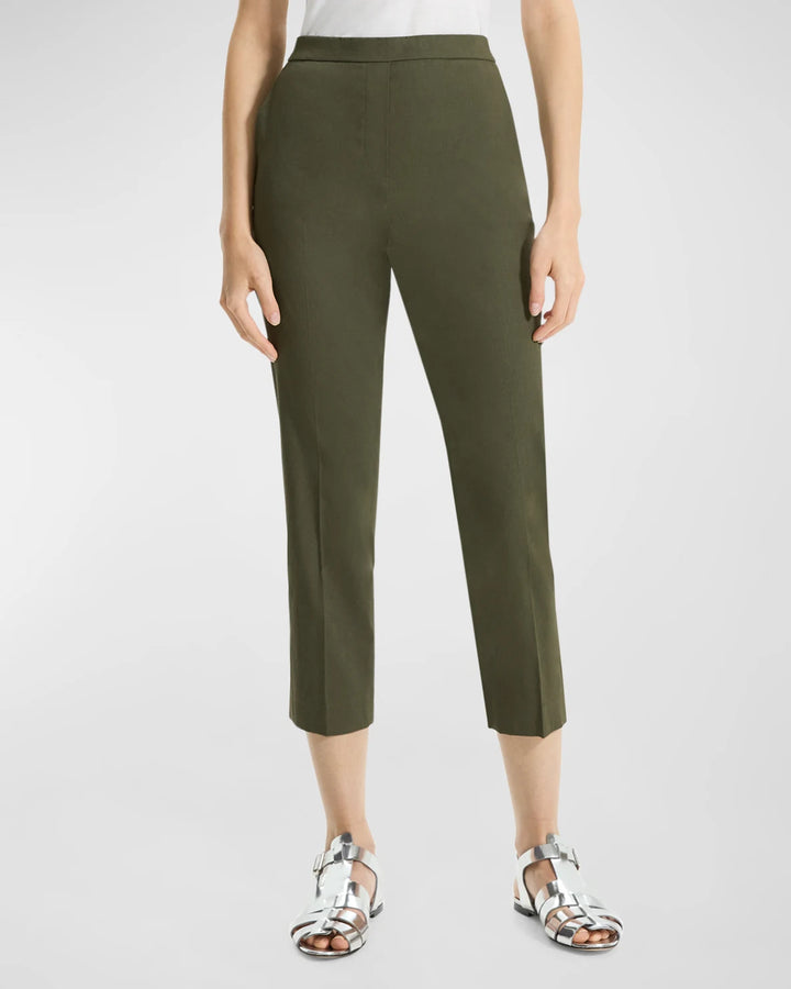 Theory Treeca Linen Blend Cropped Pants