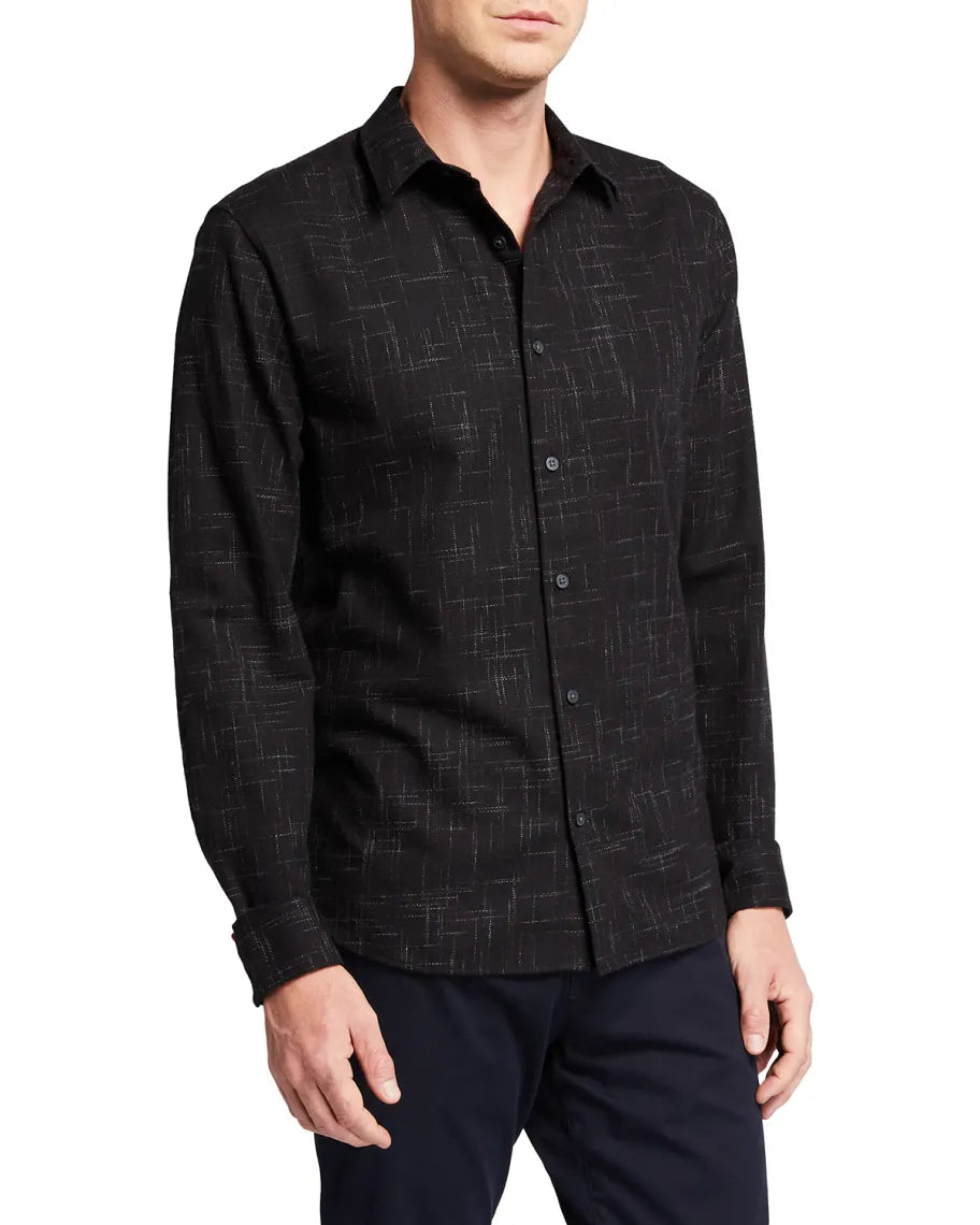 Vince MEN Cotton Crosshatch Button Down Shirt