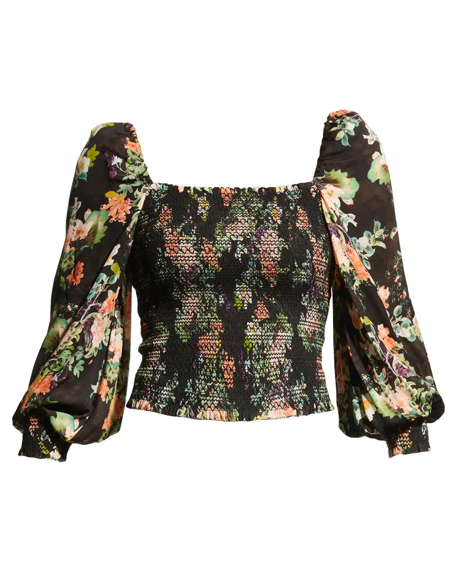 Alice and Olivia Cooper Smocked Top