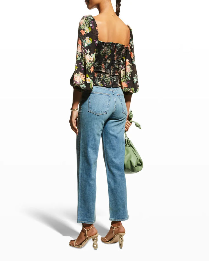 Alice and Olivia Cooper Smocked Top