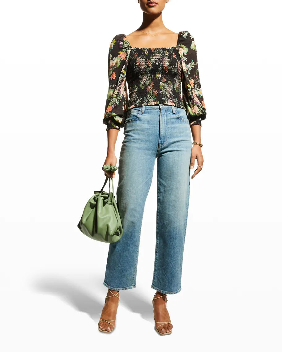 Alice and Olivia Cooper Smocked Top