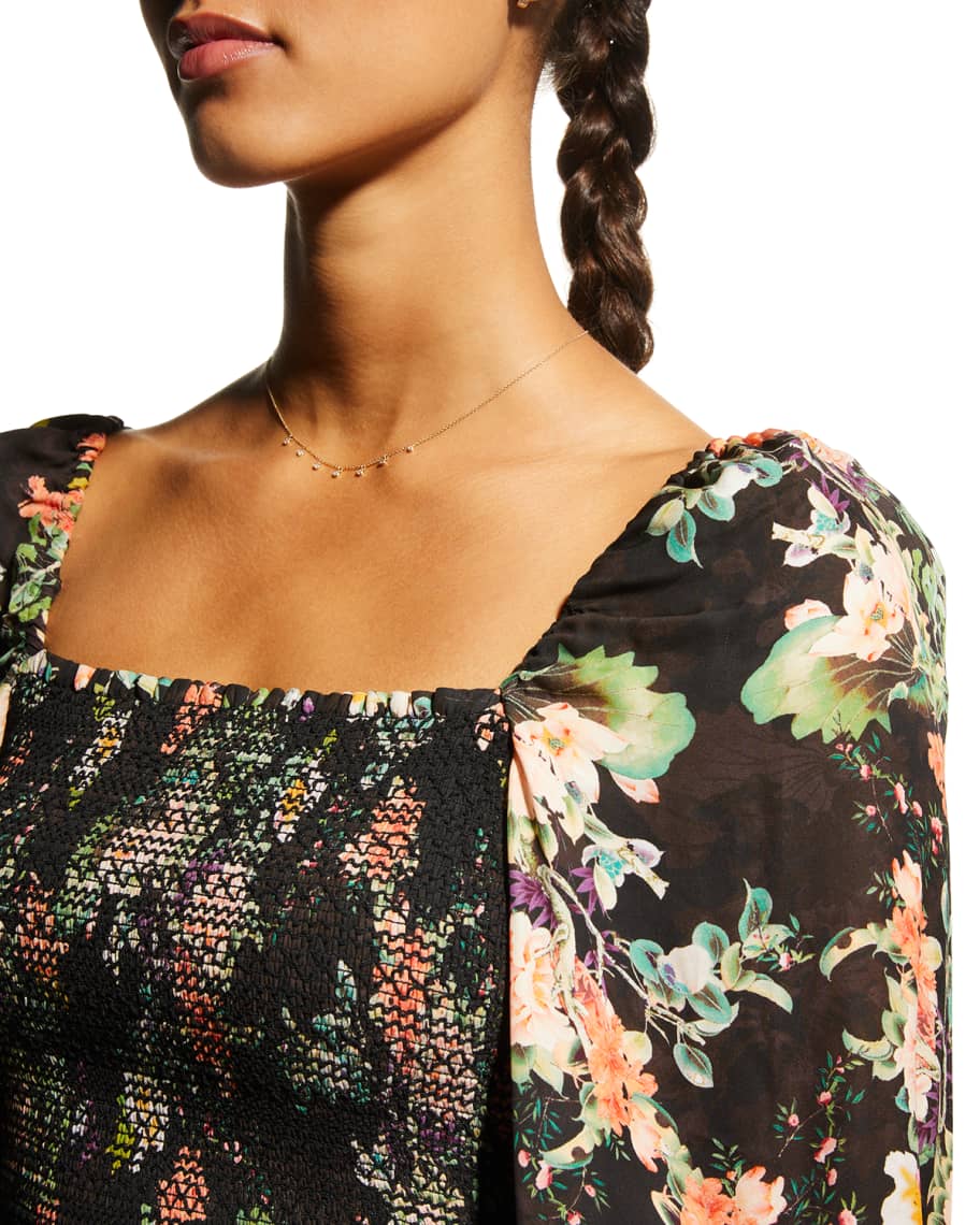 Alice and Olivia Cooper Smocked Top
