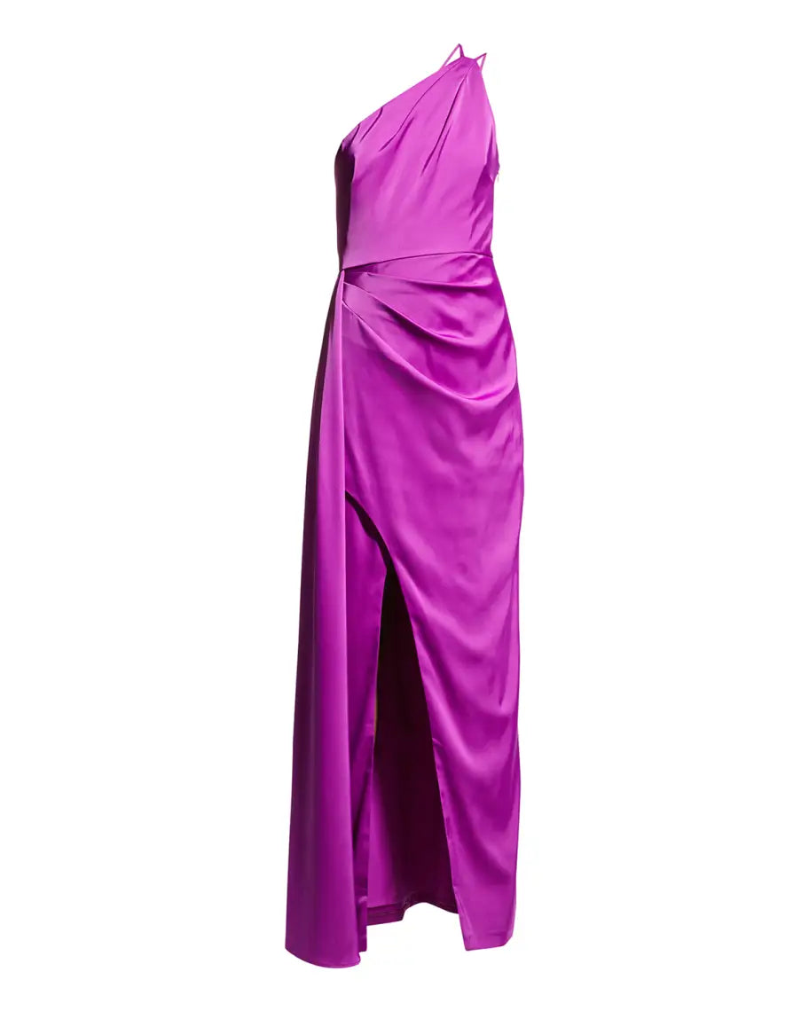 AIDAN by Aidan Mattox One Shoulder Draped Column Gown
