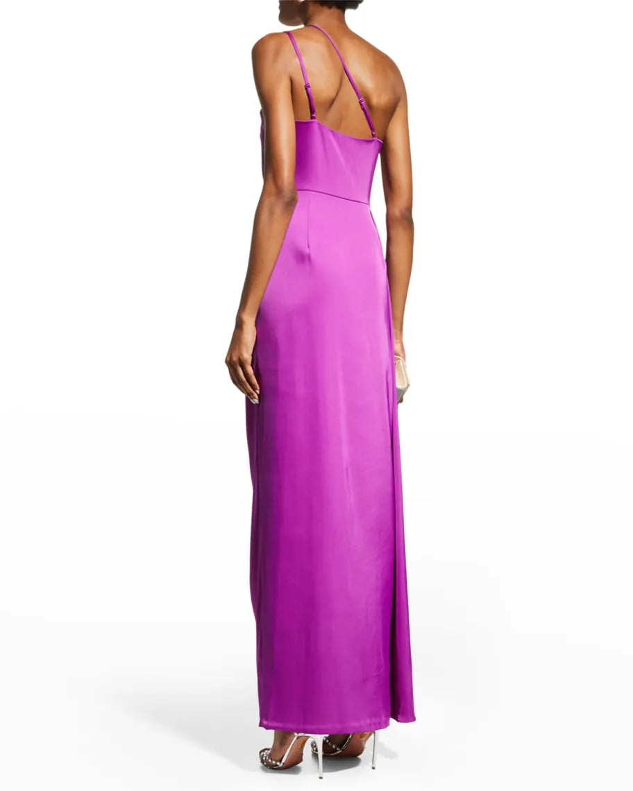 AIDAN by Aidan Mattox One Shoulder Draped Column Gown