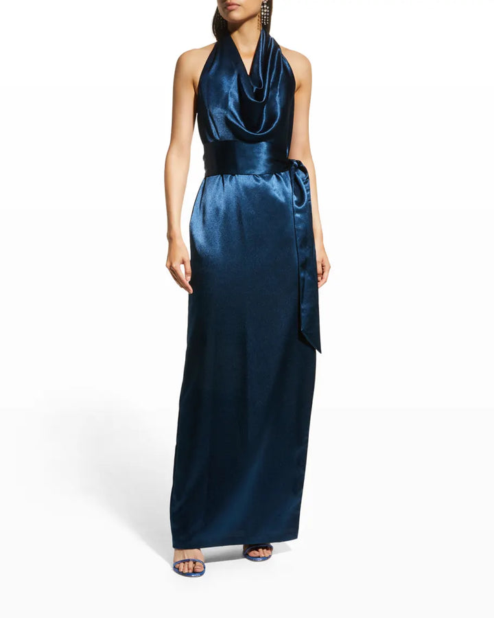 Aidan by Aidan Mattox Cowlneck Column Gown