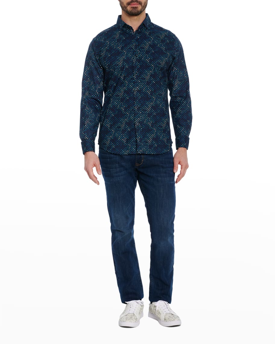 Robert Graham Martos Polka Dot Print Tailored Fit Button Down Shirt