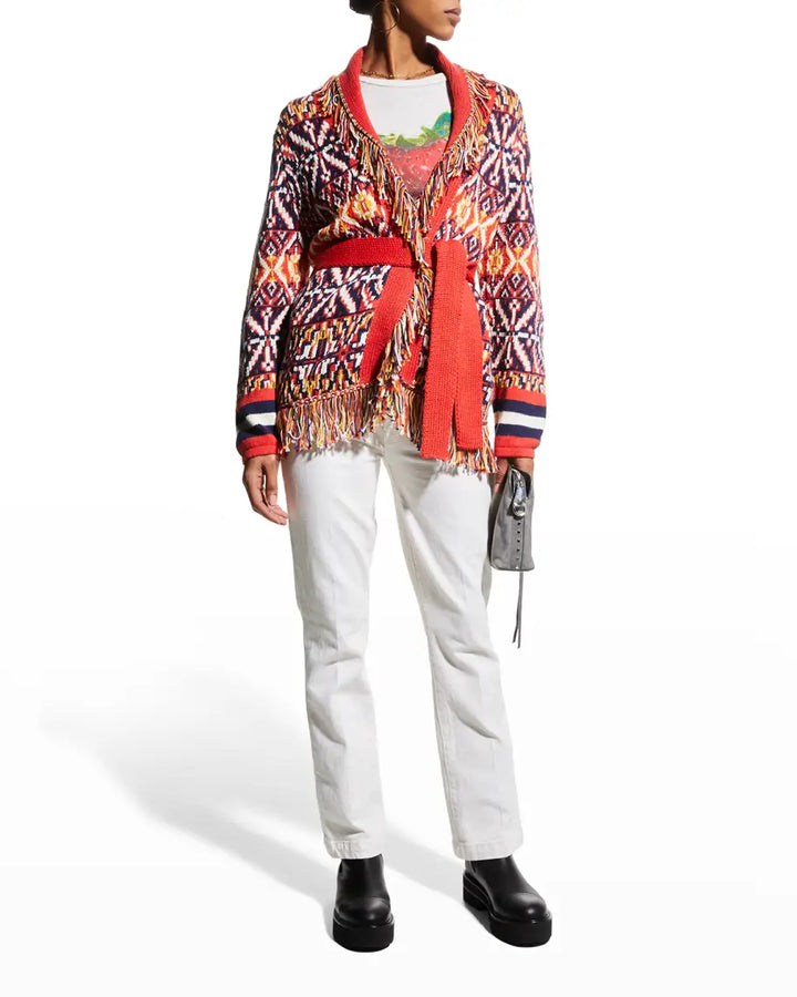 MOTHER The Belted Short Cardigan Sweater