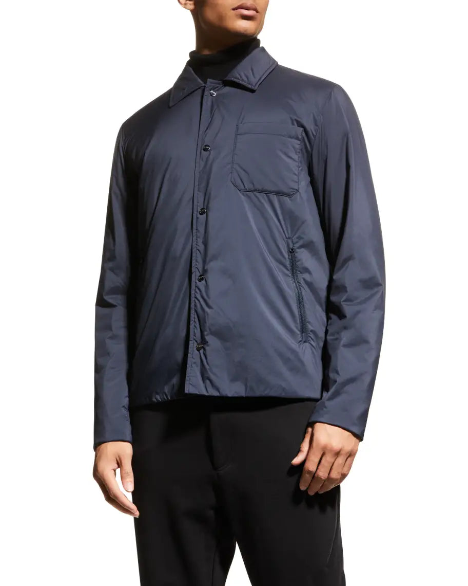 Herno Men's Nylon Water Resistant Matte Shirt Jacket