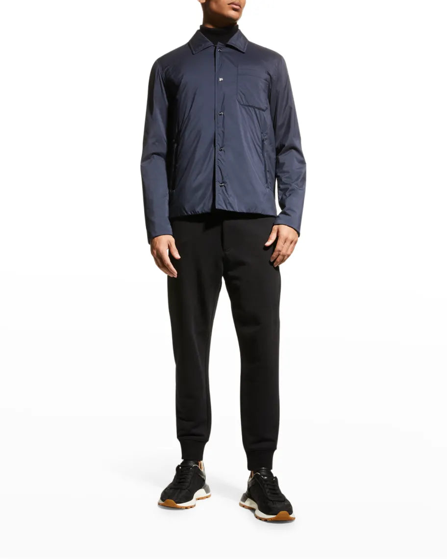 Herno Men's Nylon Water Resistant Matte Shirt Jacket