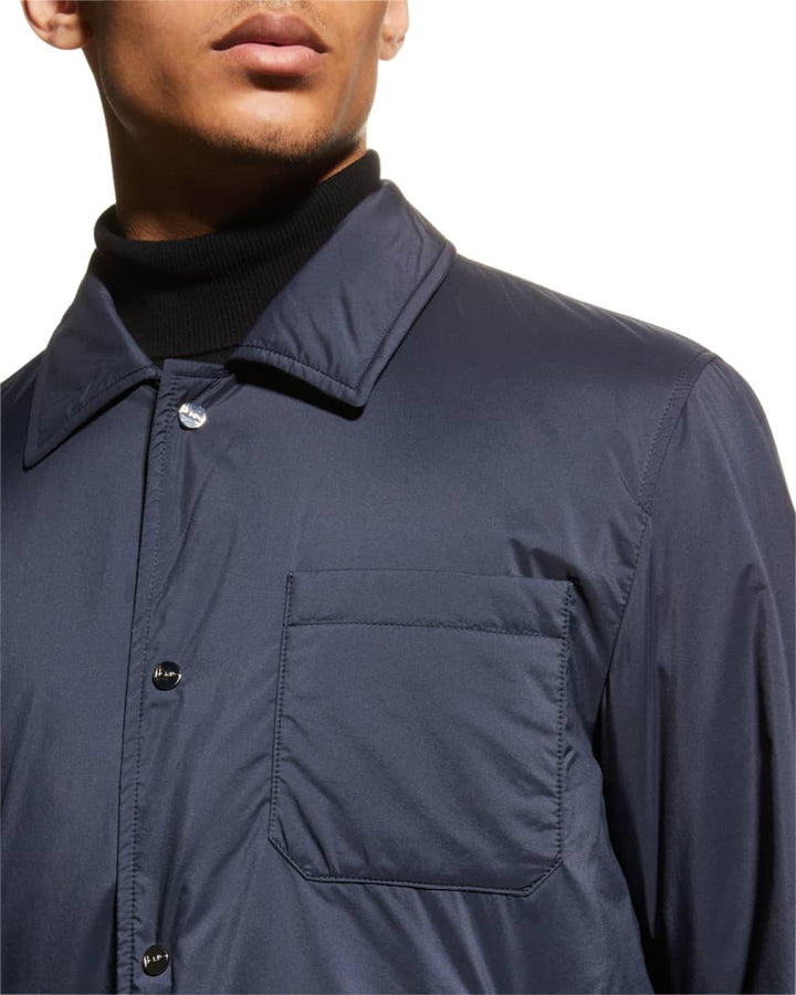 Herno Men's Nylon Water Resistant Matte Shirt Jacket