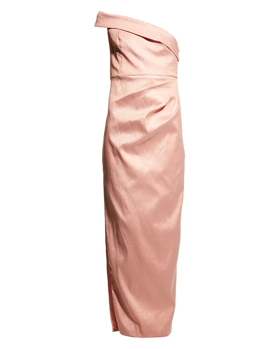 Aidan Mattox Jacquard One Shoulder Column Gown