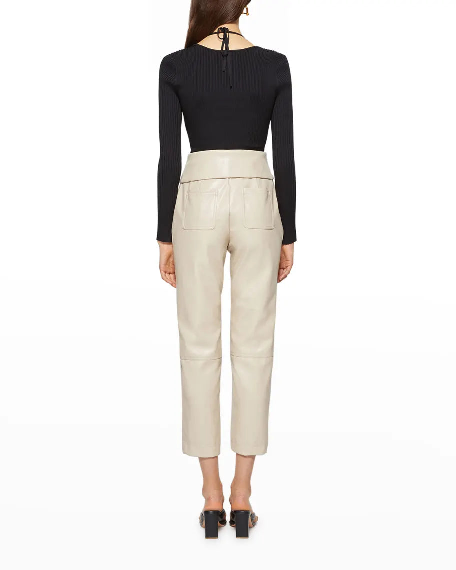 JONATHAN SIMKHAI Alexia Long-Sleeve Self-Tie Halter Top