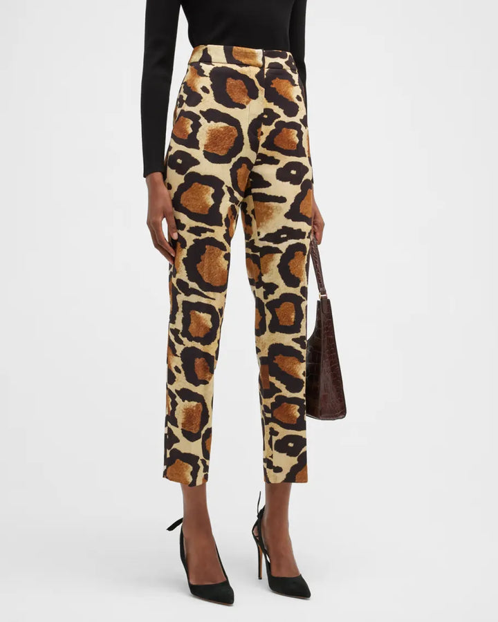 Sergio Hudson Animal Print Cigarette Pants