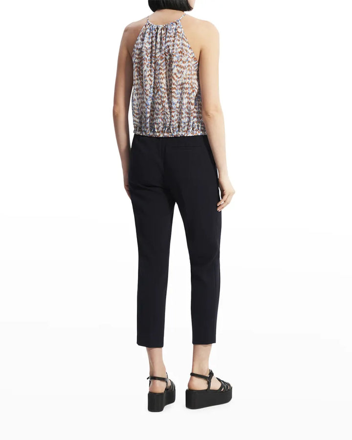 Theory Abstract-Print Gathered Cami Top