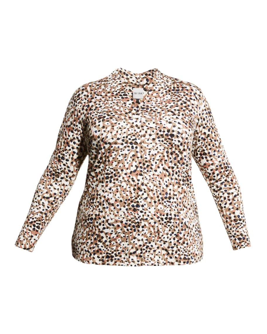 NIC+ZOE Plus Size Forest Spot Print Top