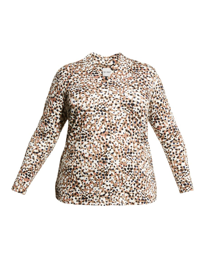 NIC+ZOE Plus Size Forest Spot Print Top